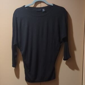 Tahari Black Crew Neck Top
